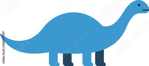 Cute blue dinosaur brontosaurus cartoon illustration for kids vector