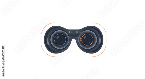 Modern binoculars icon with minimalist design on white background