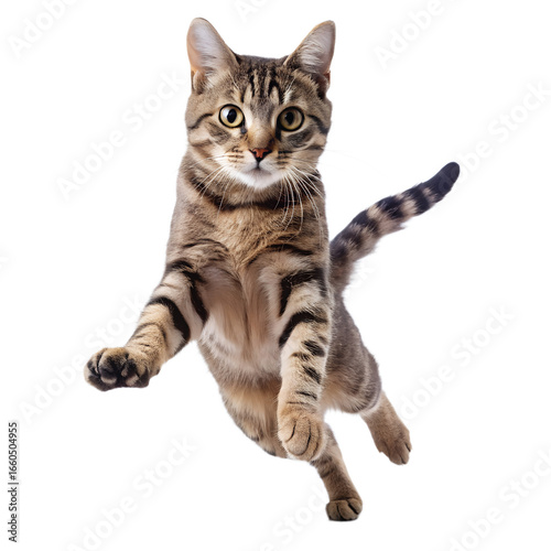 Jumping cat png on white background