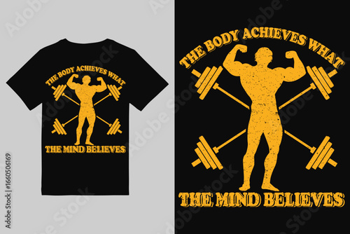 Fitness T shirt Design  Vintage gym fitness t shirt design