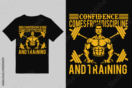 Fitness T shirt Design  Vintage gym fitness t shirt design