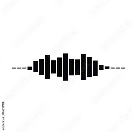 Black audio waveform bars sound equalizer