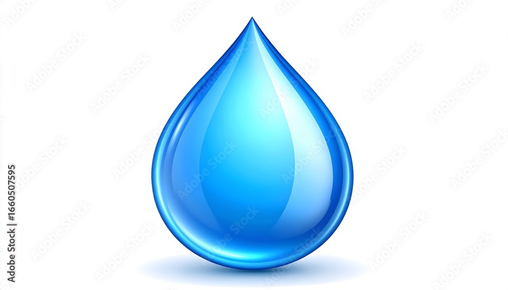A vibrant blue water droplet A vibrant blue water droplet