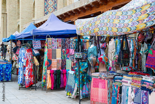 Colorful bazaar in the city of Bukhara in Uzbekistan