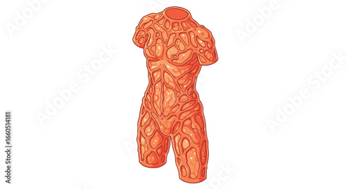 Abstract patterned human torso sculpture with organic design aesthetic