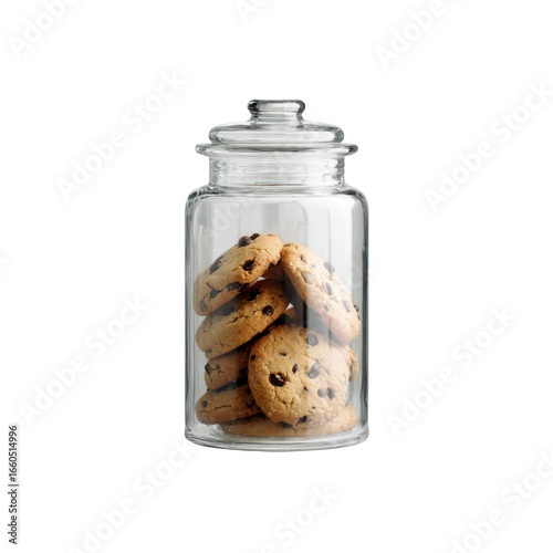 Delicious Chocolate Chip Cookies in a Glass Jar