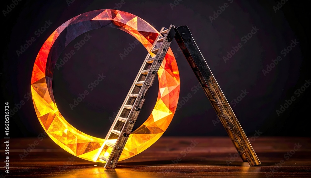 Obraz premium Abstract geometric ring with ladder