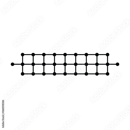 Black grid network with dots white