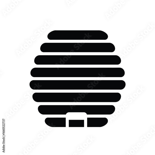 Black beehive icon white apiary