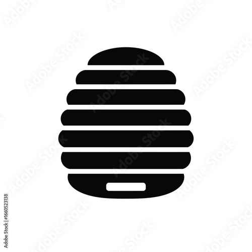 Black beehive icon apiary insect