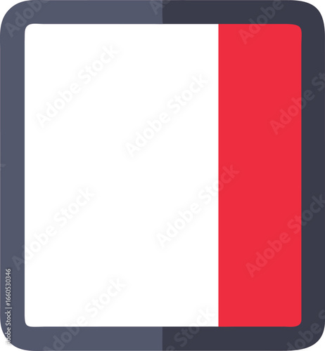 Free Download Vertical Rectangle with Red Right Side Panel grey - GFXLoad