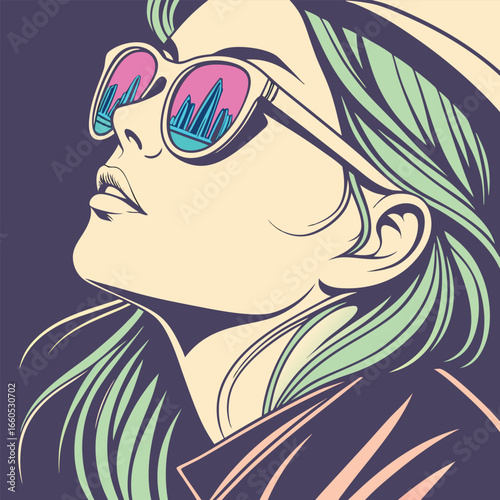 Mordern girl with glass