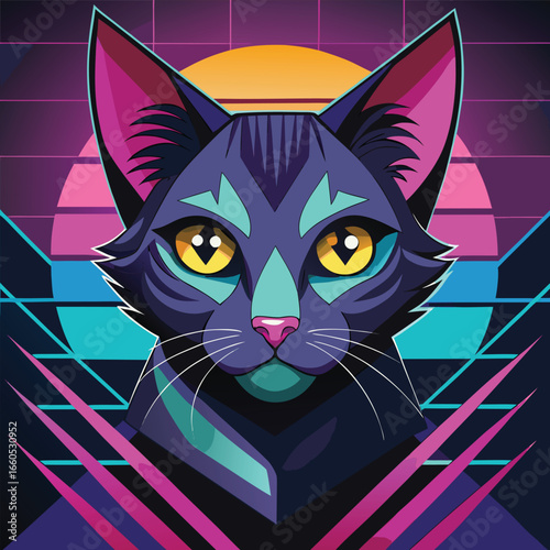 black cat on a black background