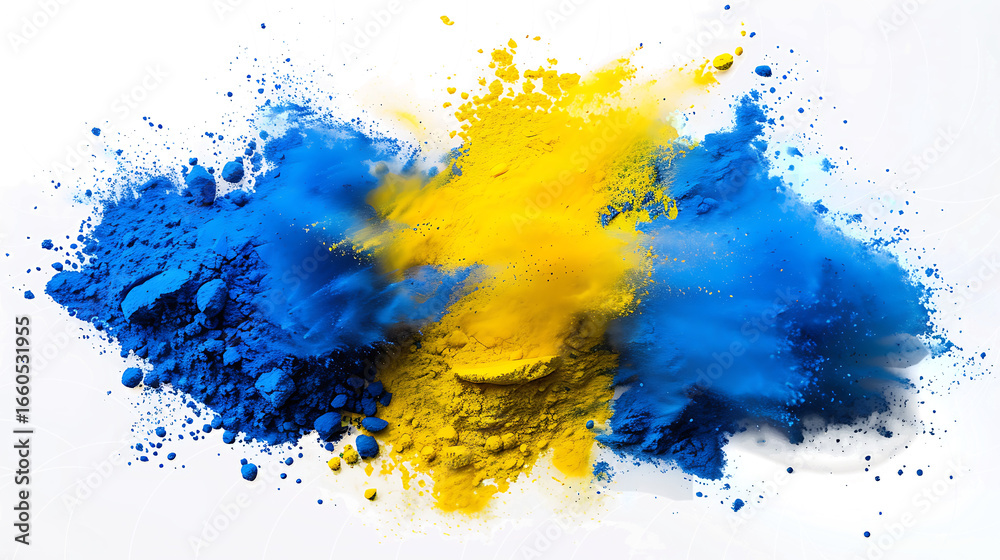 Obraz premium Colorful abstract watercolor splashes create a vibrant background