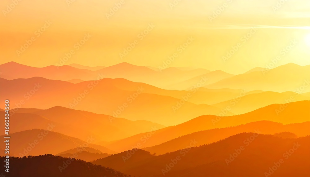 Obraz premium Golden Sunrise Mountain Range. (2)