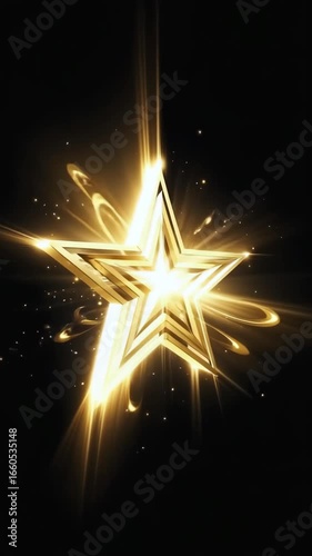 Wallpaper Mural Brilliant Golden Star with Radiating Light Beams and Sparkles Torontodigital.ca