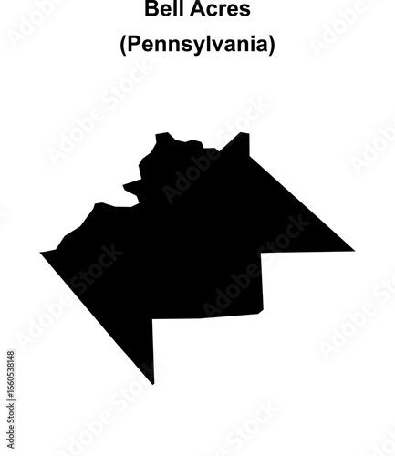 Bell Acres (Pennsylvania) blank outline map