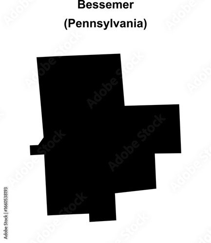 Bessemer (Pennsylvania) blank outline map