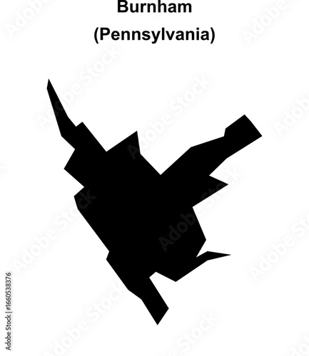Burnham (Pennsylvania) blank outline map