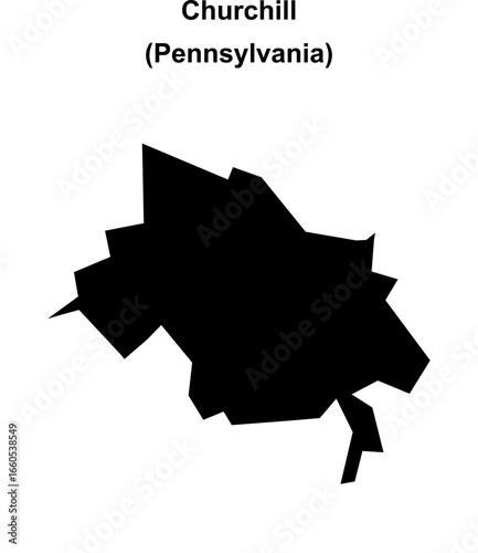Churchill (Pennsylvania) blank outline map