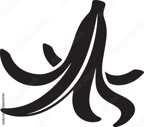 Banana silhouette isolated on white background
