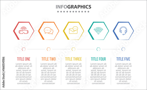 Vector Infographic design with icons and 5 options or steps. process diagram, flow chart, info graph, Infographics for business concept, presentations banner, workflow layout.
