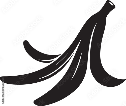 Banana silhouette isolated on white background
