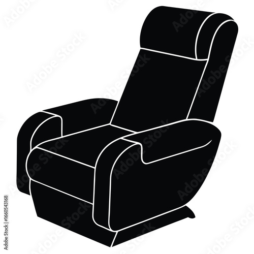 Contemporary Recliner Leather Seat Hidden Footrest