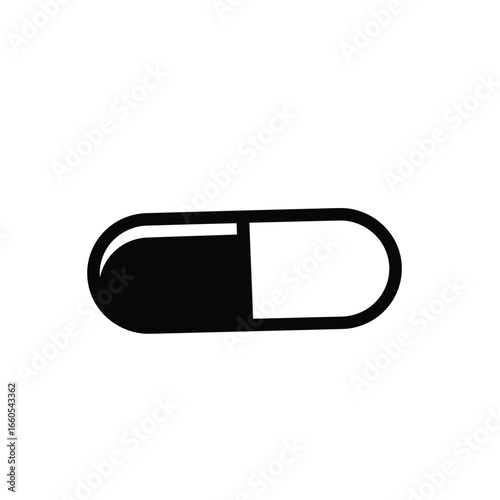 Black white capsule pill medicine
