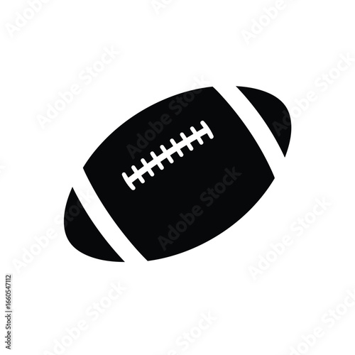 Black football with white laces sport game