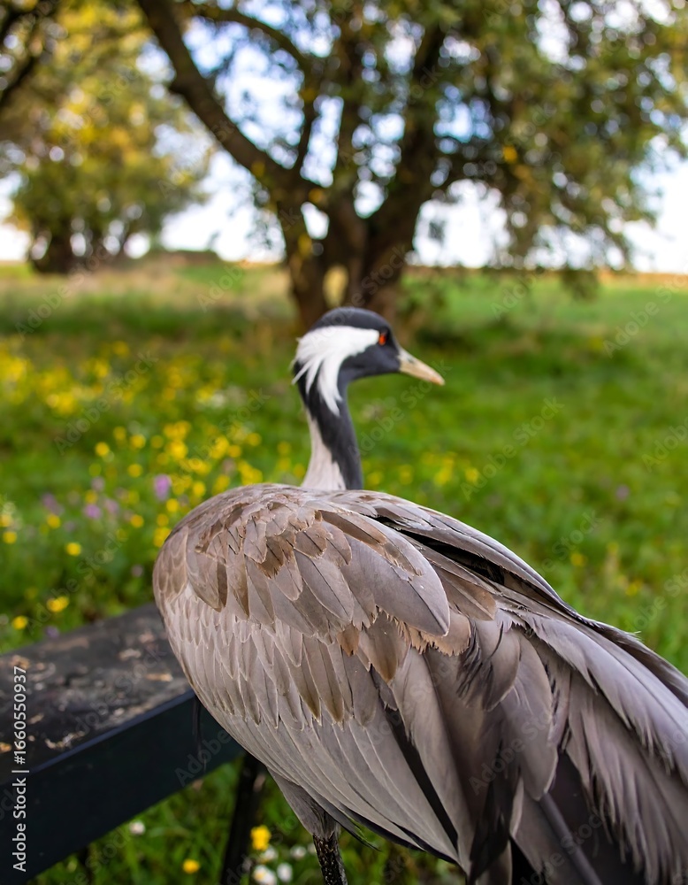 Fototapeta premium Crane in a field