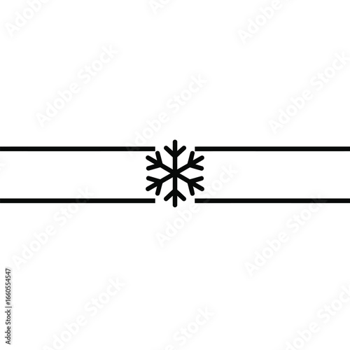 Black snowflake on white background symbol icon