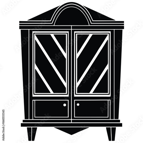 Art Deco Bar Cabinet Glossy Lacquered Wood