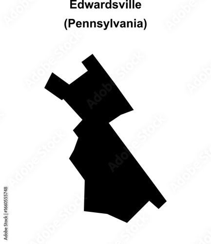 Edwardsville (Pennsylvania) blank outline map