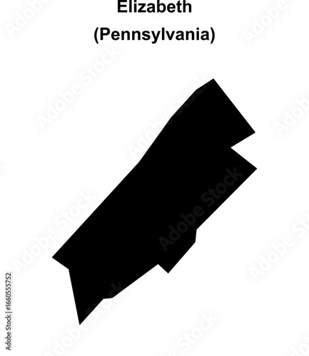 Elizabeth (Pennsylvania) blank outline map