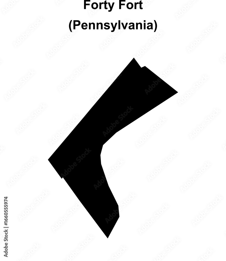 Fototapeta premium Forty Fort (Pennsylvania) blank outline map