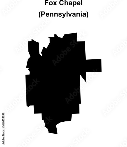 Fox Chapel (Pennsylvania) blank outline map