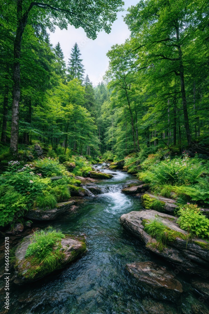 Obraz premium Lush forest stream (6)