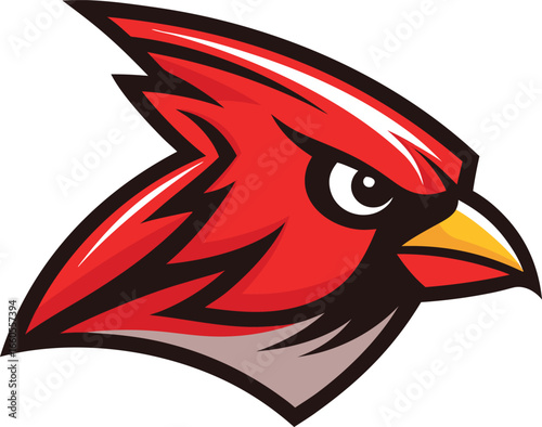 Bold northern cardinal head vector logo mascot illustration for sports and teams vector