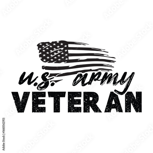 Army Veteran Retro Distressed Camo Graphic Tee