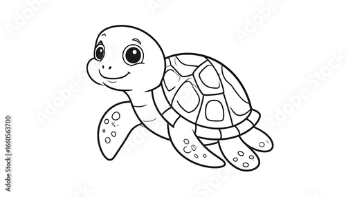 Cute cartoon sea turtle (1)