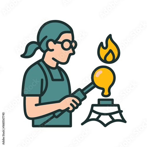 glassblower flat icon color vector on white background
Vector color flat icon on white background