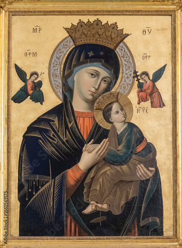 Obraz na plátně Mary holding baby Jesus Christ