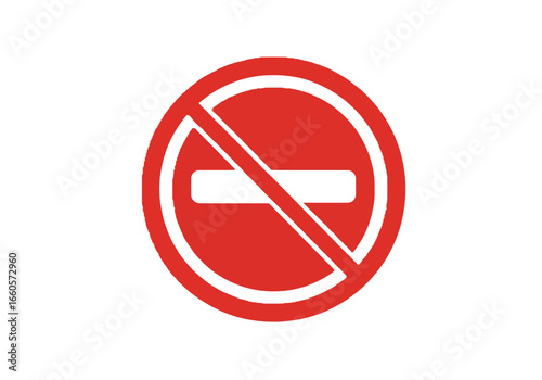 Red and White No Entry Sign with Diagonal Bar. Free Download Red and White No Entry Sign with Diagonal Bar. - GFXLoad