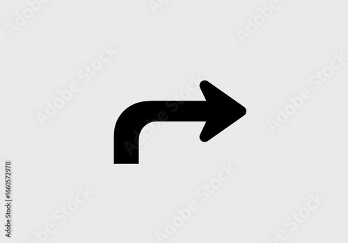 Black Arrow Turning Right Directional Sign.