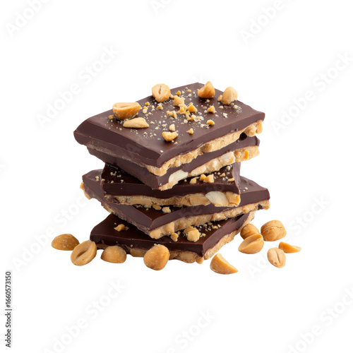 Delicious Dark Chocolate Peanut Brittle Bars Stacked High