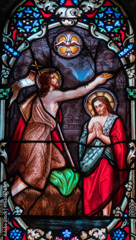 Obraz premium Baptism of Jesus by John the Baptist