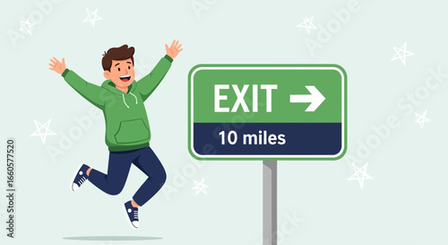 Celebrating The End Of The Journey And The Exit Just Ten Miles Away