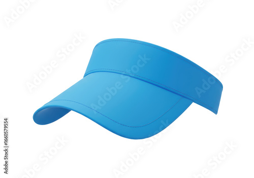 Isolated Stylish Blue Sun Visor Cap for Sports and Outdoor Activities