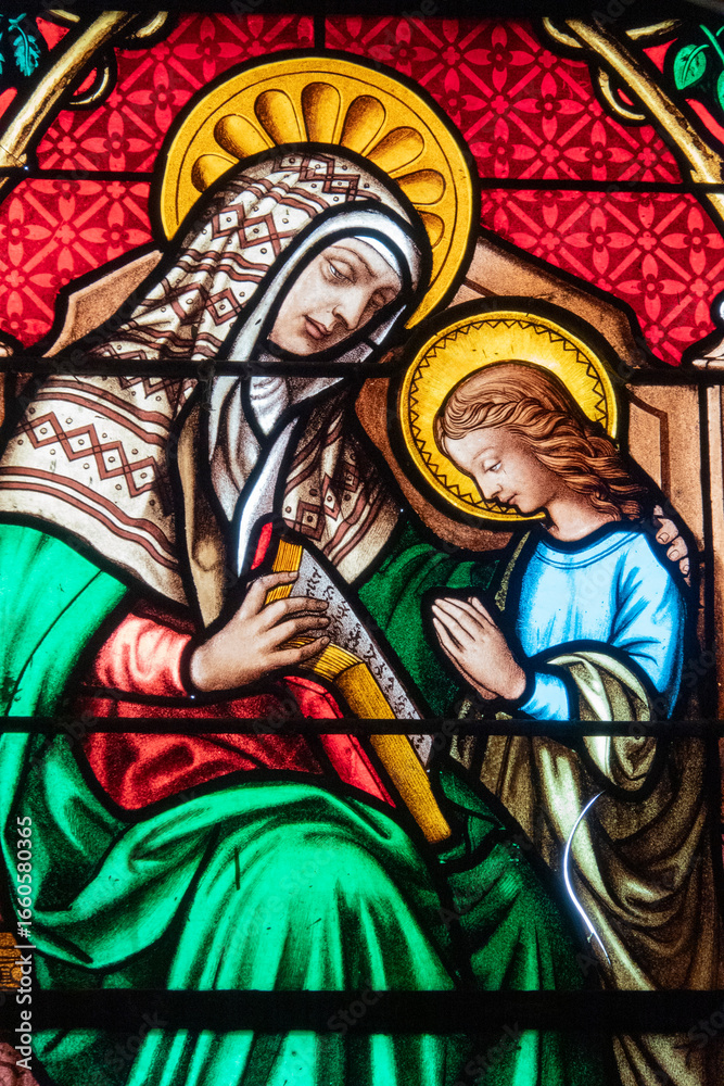 Fototapeta premium Mary with her mother St. Anne